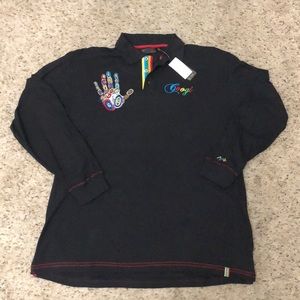 Mens NWT 3XL COOGI Polo Black Long sleeve HOTT!